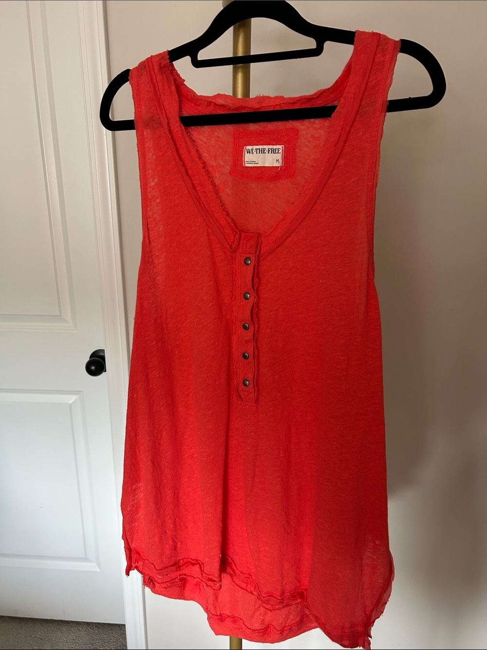 We The Free Coral-Red Love Language tank